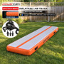 Powertrain 4m x 1m Inflatable Air Track 20cm Thick Gymnastics Exercise Tumbling Mat in Grey Orange with Electric Pump thumbnail 2