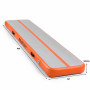 Powertrain 4m x 1m Inflatable Air Track 20cm Thick Gymnastics Exercise Tumbling Mat in Grey Orange with Electric Pump thumbnail 3