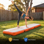Powertrain 4m x 1m Inflatable Air Track 20cm Thick Gymnastics Exercise Tumbling Mat in Grey Orange with Electric Pump thumbnail 9