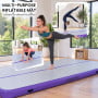Powertrain 4m x 1m Inflatable Air Track 20cm Thick Gymnastics Exercise Tumbling Mat in Grey Purple with Electric Pump thumbnail 7