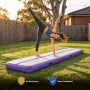 Powertrain 4m x 1m Inflatable Air Track 20cm Thick Gymnastics Exercise Tumbling Mat in Grey Purple with Electric Pump thumbnail 9