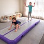 Powertrain 4m x 1m Inflatable Air Track 20cm Thick Gymnastics Exercise Tumbling Mat in Grey Purple with Electric Pump thumbnail 12