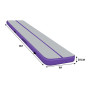 4m x 1m Air Track Inflatable Tumbling Mat Gymnastics - Purple Grey thumbnail 4