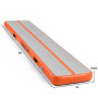 Powertrain 5m x 1m Inflatable Air Track 20cm Thick Gymnastics Exercise Tumbling Mat in Grey Orange with Electric Pump thumbnail 3
