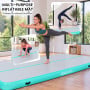 Powertrain 3m x 1m Inflatable Air Track 20cm Thick Gymnastics Exercise Tumbling Mat in Green with Electric Pump thumbnail 7