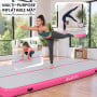 Powertrain 3m x 1m Inflatable Air Track 20cm Thick Gymnastics Exercise Tumbling Mat in Pink with Electric Pump thumbnail 7