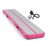 Powertrain 5m x 1m Inflatable Air Track 20cm Thick Gymnastics Exercise Tumbling Mat in Pink with Electric Pump thumbnail 1