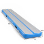 Powertrain 6m x 1m Inflatable Air Track 20cm Thick Gymnastics Exercise Tumbling Mat in Blue with Electric Pump thumbnail 3