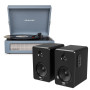 Crosley Voyager Bluetooth Portable Turntable - Washed Blue + Bundled Majority D40 Bluetooth Speakers - Black thumbnail 1