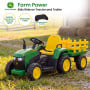 John Deere 12V Ride On Tractor with Trailer Working Lights & Remote thumbnail 10