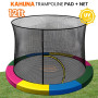 Kahuna 12ft Trampoline Pad and Net - Rainbow thumbnail 7