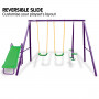 Kahuna Kids 4-Seater Swing Set with Slide Purple Green thumbnail 4