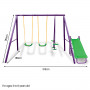 Kahuna Kids 4-Seater Swing Set with Slide Purple Green thumbnail 10
