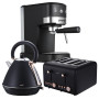 Pronti Breakfast Set with Rose Gold Kettle & Toaster with 1.2L Espresso Machine - Black thumbnail 1