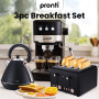 Pronti Breakfast Set with Rose Gold Kettle & Toaster with 1.2L Espresso Machine - Black thumbnail 13