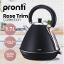Pronti Breakfast Set with Rose Gold Kettle & Toaster with 1.2L Espresso Machine - Black thumbnail 3