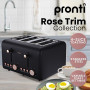 Pronti Breakfast Set with Rose Gold Kettle & Toaster with 1.2L Espresso Machine - Black thumbnail 4
