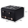 Pronti Breakfast Set with Rose Gold Kettle & Toaster with 1.2L Espresso Machine - Black thumbnail 7