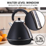 Pronti Breakfast Set with Rose Gold Kettle & Toaster with 1.2L Espresso Machine - Black thumbnail 10