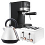Pronti Breakfast Set with Rose Gold Kettle & Toaster with 1.2L Espresso Machine - White thumbnail 1