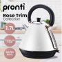 Pronti Breakfast Set with Rose Gold Kettle & Toaster with 1.2L Espresso Machine - White thumbnail 3