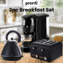 Pronti 3-in-1 Black Breakfast Set Kettle, 4-Slice Toaster and Pronti HomeMaid Coffee Machine Appliance Combo thumbnail 11