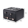 Pronti 3-in-1 Black Breakfast Set Kettle, 4-Slice Toaster and Pronti HomeMaid Coffee Machine Appliance Combo thumbnail 6