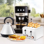 Pronti Breakfast Set with Rose Gold Kettle & Toaster with 1.2L Espresso Machine - White thumbnail 12
