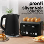 Pronti Silver Noir Collection 4 Slice Toaster and Kettle Bundle thumbnail 2