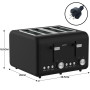 Pronti Silver Noir Collection 4 Slice Toaster and Kettle Bundle thumbnail 6