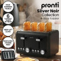 Pronti Silver Noir Collection 4 Slice Toaster and Kettle Bundle thumbnail 9