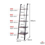 Sarantino Amelia 5-Tier Ladder Shelf in Walnut thumbnail 3