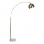 Sarantino Metal Arc Floor Lamp Antique Brass with Marble Base thumbnail 1