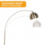 Sarantino Metal Arc Floor Lamp Antique Brass with Marble Base thumbnail 6