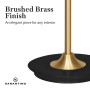 Sarantino Metal Floor Lamp in Brushed Brass Finish White Linen Shade thumbnail 8