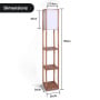 Sarantino Etagere Floor Lamp Off-White Fabric Shade Oak Wood Finish thumbnail 2