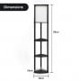 Wood Etagere Floor Lamp in Tripod Shape with 3 Wooden Shelves thumbnail 2