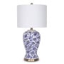 Sarantino Table Lamp Ceramic Floral Base Cotton Drum Shade thumbnail 1
