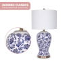 Sarantino Table Lamp Ceramic Floral Base Cotton Drum Shade thumbnail 5