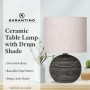 Sarantino Ceramic Table Lamp with Striped Pattern thumbnail 10