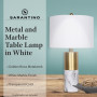 Sarantino Metal and Marble Table Lamp - White thumbnail 1