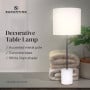 Sarantino Concrete & Metal Table Lamp with Off-White Linen Shade thumbnail 2