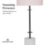 Sarantino Concrete & Metal Table Lamp with Off-White Linen Shade thumbnail 5