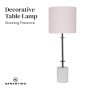 Sarantino Concrete & Metal Table Lamp with Off-White Linen Shade thumbnail 6