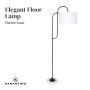 Sarantino Metal Floor Lamp with Marble Base & Off-White Shade thumbnail 4