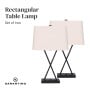 Sarantino Pair of Metal Table Lamps Rectangular Shade X Stand thumbnail 5