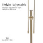 Sarantino Brushed Gold Height-Adjustable Metal Floor Lamp thumbnail 7