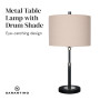Sarantino Metal Table Lamp with Linen Drum Shade thumbnail 4