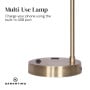 Sarantino Metal Task Lamp with USB Charging Port Antique Brass Finish thumbnail 3