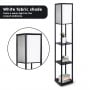 Sarantino Etagere Floor Lamp Shelves in Black Frame with Fabric Shade thumbnail 2